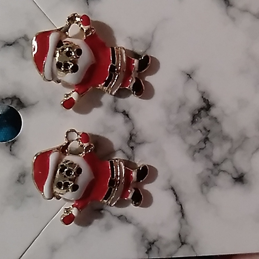 Hypoallergenic earrings Christmas Santa 1/2 x 3/4 inches